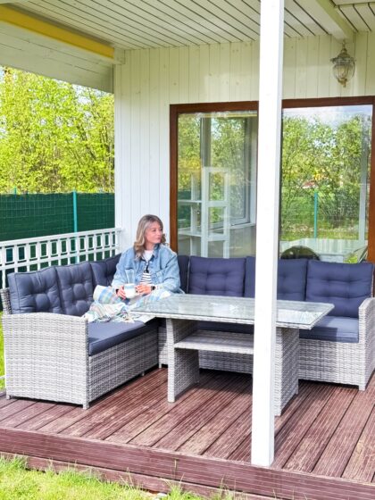 Lauko baldų komplektas „Bianca”, pilkas - Image 3