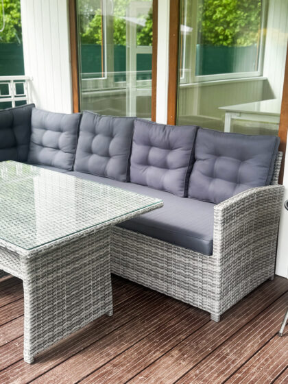 Lauko baldų komplektas „Bianca”, pilkas - Image 4