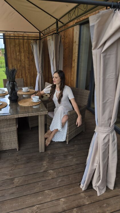 Lauko pavėsinė, 3 x 4 m, su tinkleliu, smėlio spalvos - Image 3