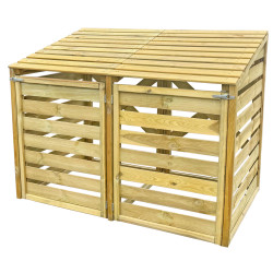 Medinė konteinerio stoginė, dviguba Medinė konteinerio stoginė, dviguba