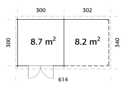Medinis sodo namelis „Ela“ 8,7 + 8,2 m2