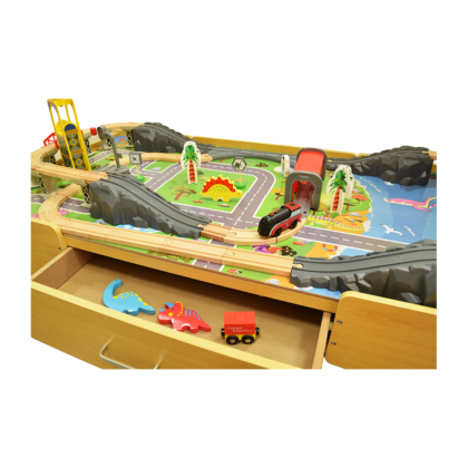 Medinis žaidimų stalas „Dinozaurų miestas“