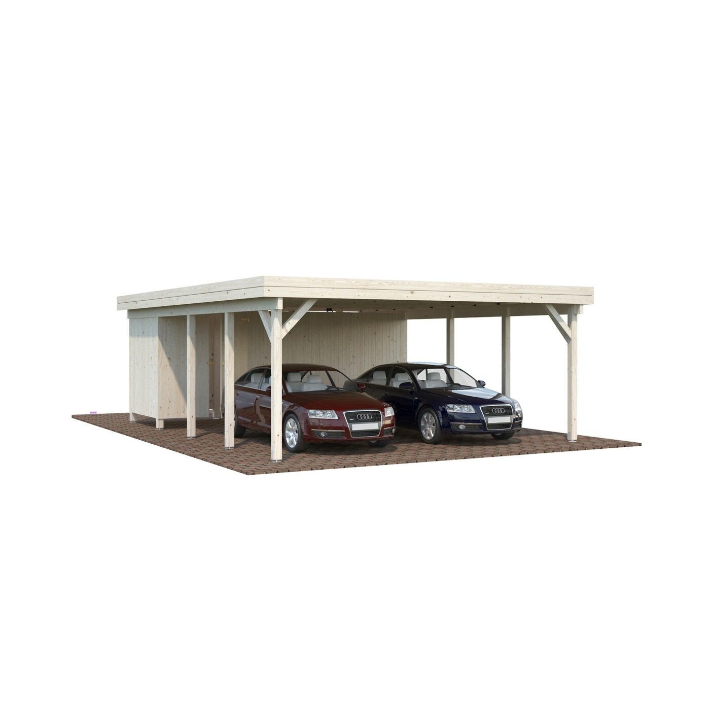 Medinė stoginė automobiliams „Karolis“ 40,6 m2