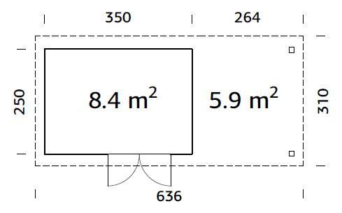 Medinis sodo namelis „Lara“ 8,4 + 5,9 m2