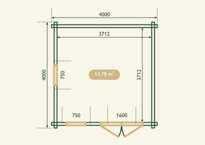 Medinis sodo namelis „Girius“ 13,8 m2