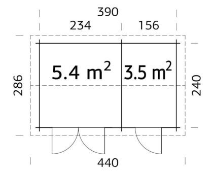 Medinis sandėliukas „Stirna“ 8,9 m2