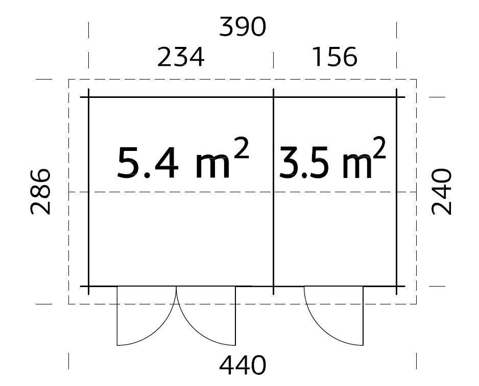 Medinis sandėliukas „Stirna“ 8,9 m2