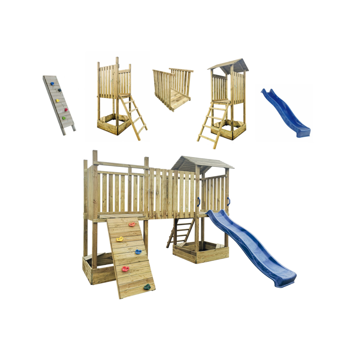 Medinis bokštelis - vaikų žaidimų aikštelės modulis „A“