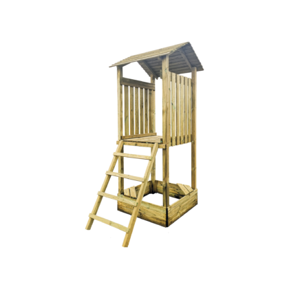 Medinis bokštelis su stogeliu - vaikų žaidimų aikštelės modulis „B“