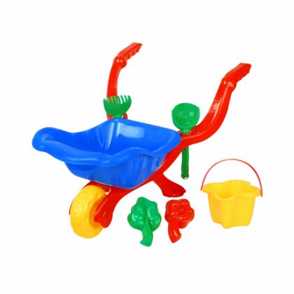 Vaikiškas plastikinis karutis su smėlio žaislais "Sodininko rinkinys"