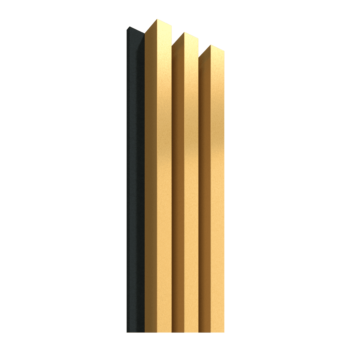 Akustinė lamelių sienelė, 265 x 17,2 cm, auksinės spalvos
