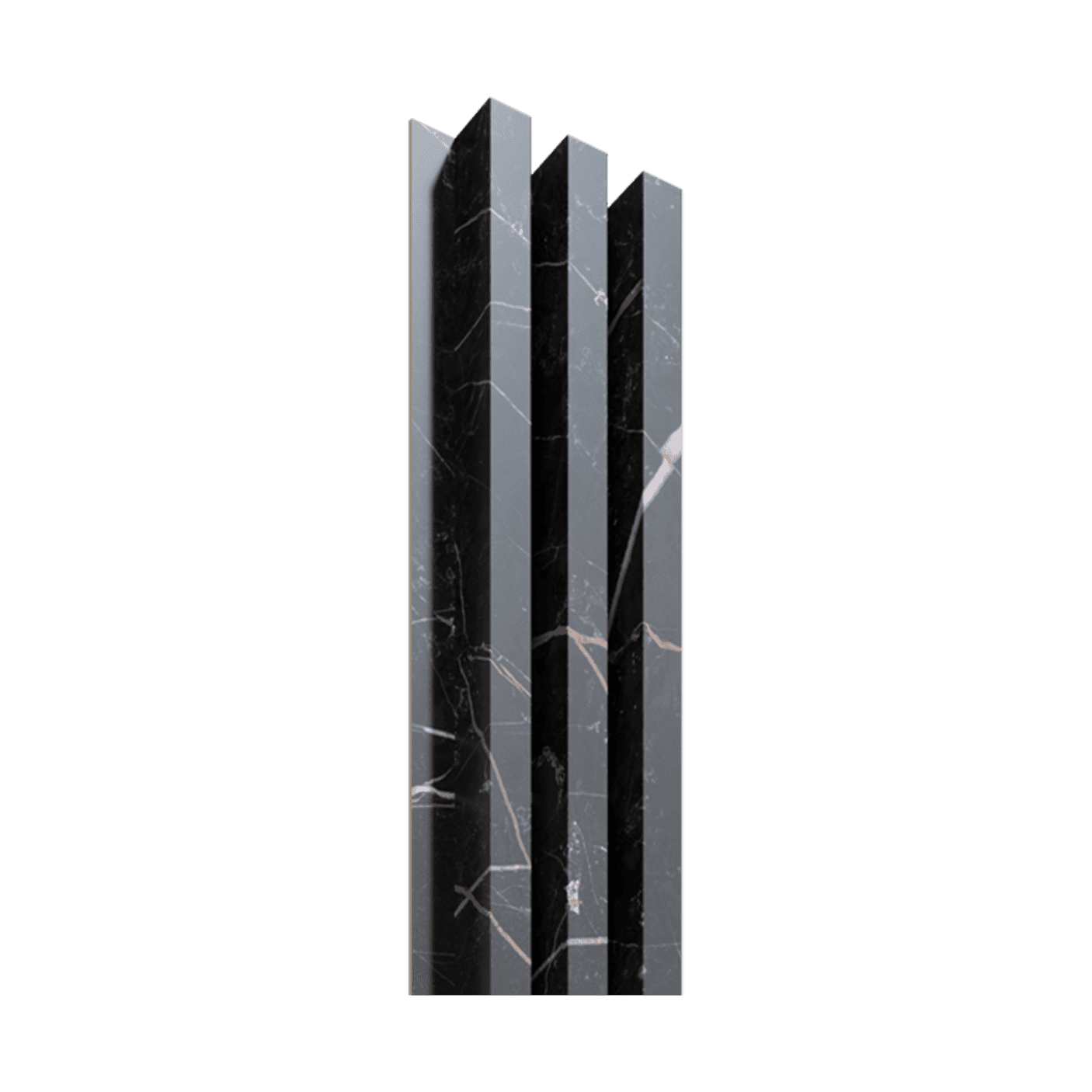 Lamelių sienelė, 275 x 17,2 cm, marmuro juodos spalvos