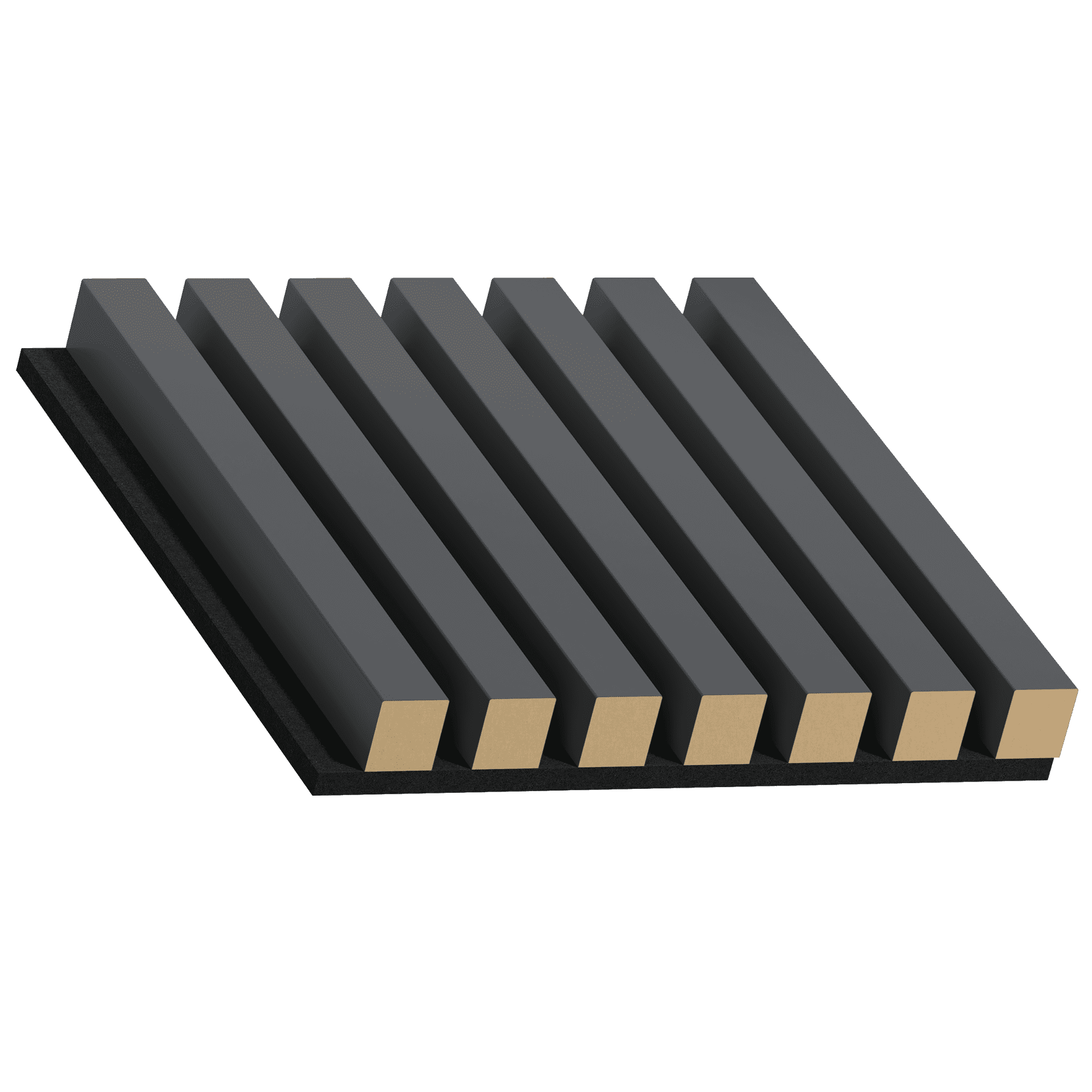 Akustinė lamelių sienelė, 30x30x4cm, black