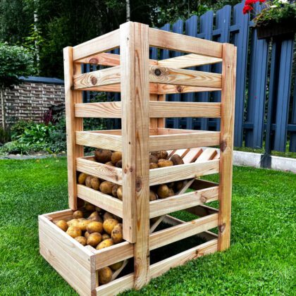 Medinė dėžė daržovėms sandėliuoti