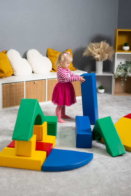 Minkštų kaladėlių komplektas "Pilaitė", spalvotas - Image 3