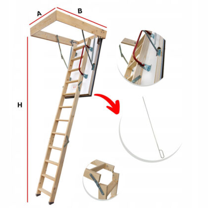 Mediniai palėpės laiptai „Nordic” 120 x 70 cm