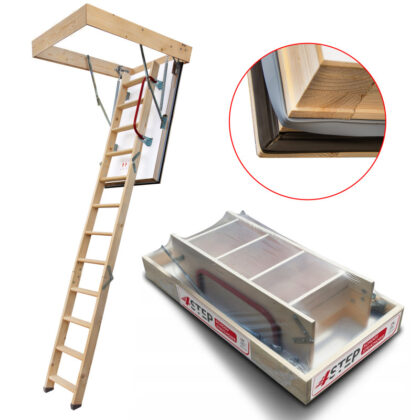 Mediniai palėpės laiptai „Nordic” 120 x 70 cm