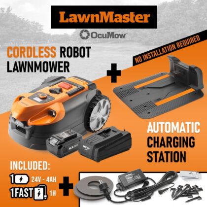 Belaidis vejos pjovimo robotas Lawnmaster 27 V, 4 Ah, 600m2 - Image 4