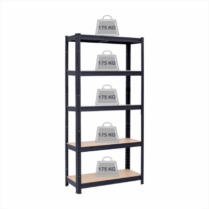 Sandėliavimo lentyna - stelažas 180x90x40 cm, 175 kg, juoda