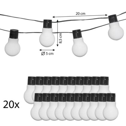 LED lempučių girlianda su saulės baterija, 2 m - Image 4