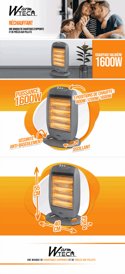 Halogeninis šildymas 1600 W