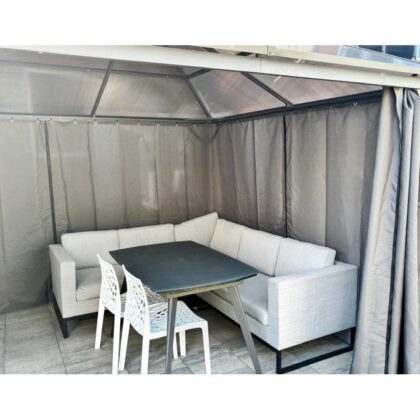 Lauko pavėsinė "Samanta", 3 x 4 m, su užuolaidomis - Image 5
