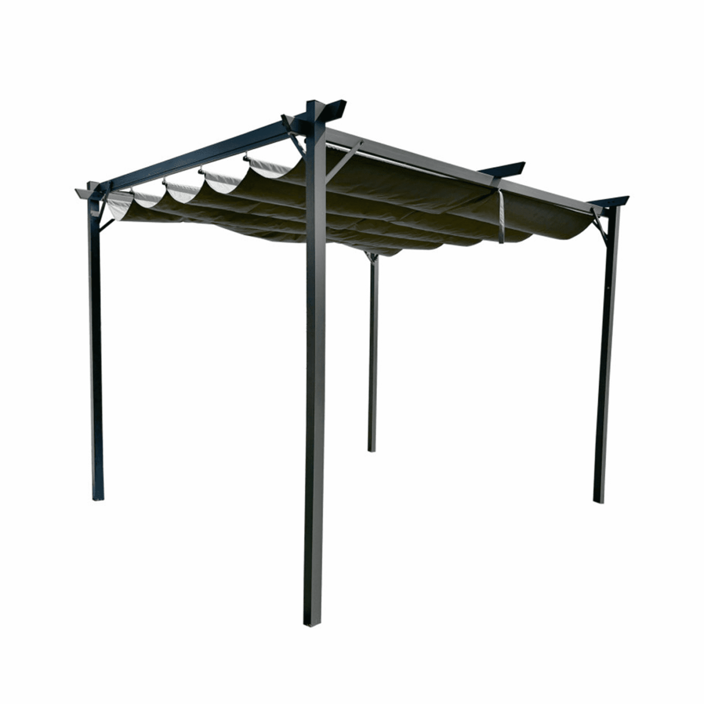 Metalinė lauko pergola, 3 x 4 m, pilka - Image 1