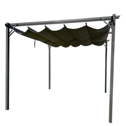 Metalinė lauko pergola, 3 x 4 m, pilka - Image 5