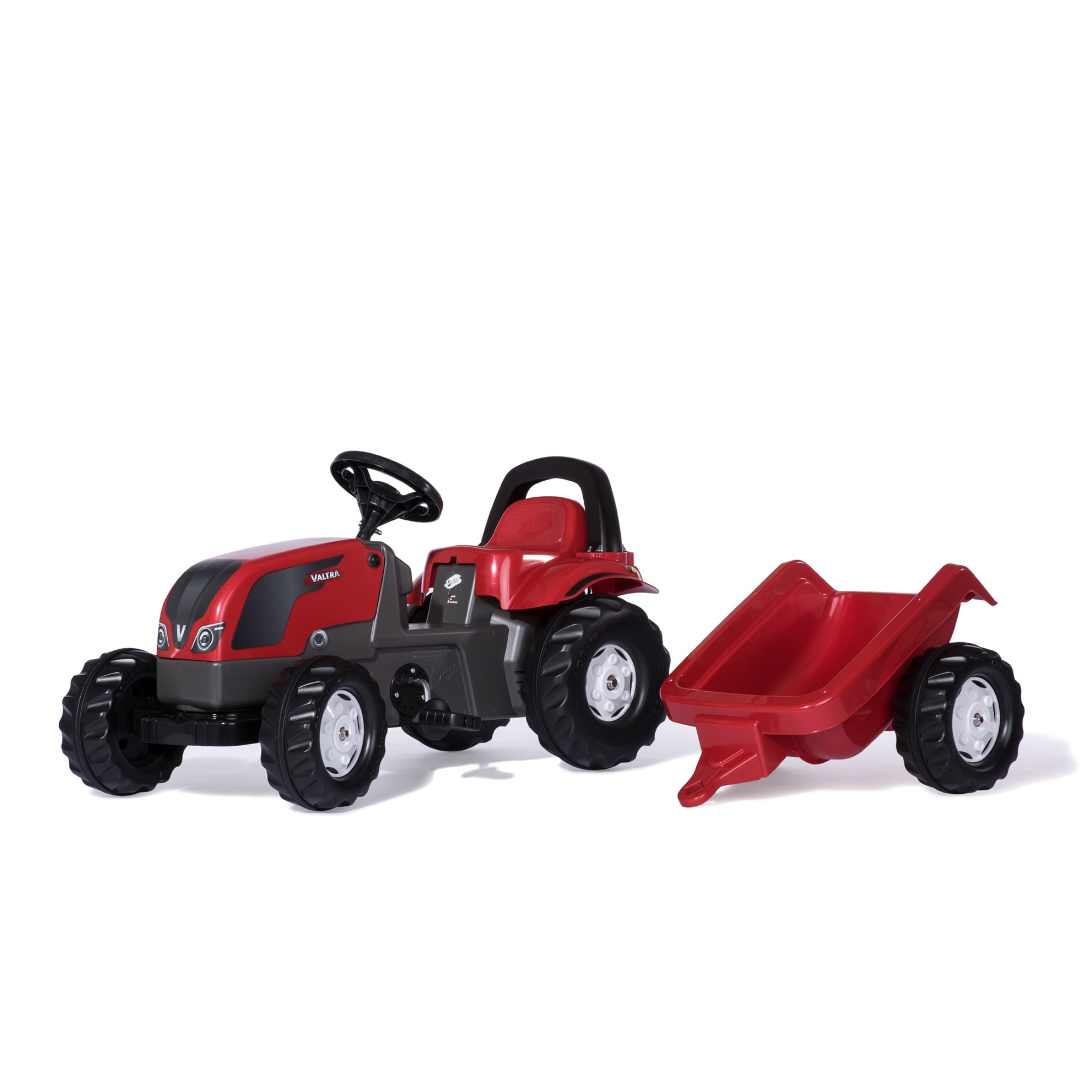 Minamas traktorius su priekaba Minamas traktorius su priekaba, Valtra, raudonas