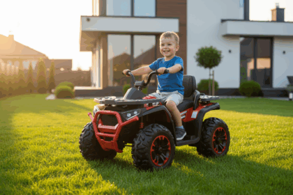 Vaikiškas elektrinis keturratis, raudonas - Image 2