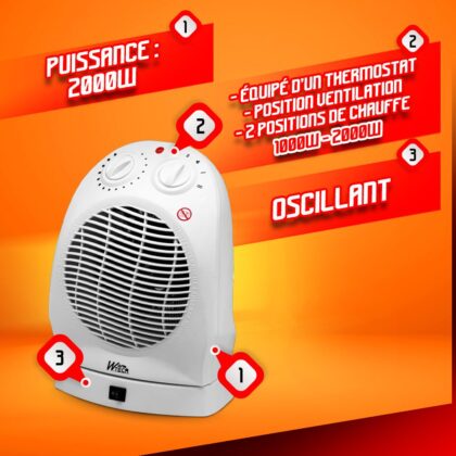 Svyruojantis ventiliatoriaus šildytuvas 2000 W