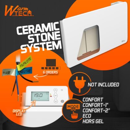 Keraminis - inercinis šildytuvas 1500 W, baltas - Image 3