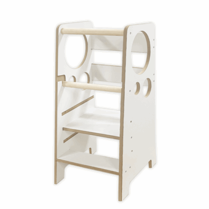 Montessori bokštelis „Burbuliukai“, baltas