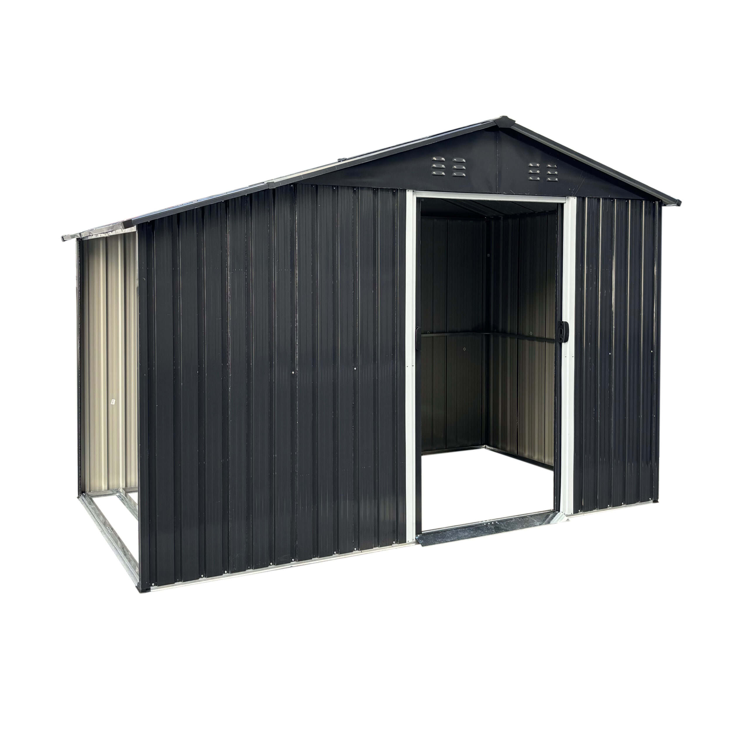 Metalinis sandėliukas su malkine Metalinis sandėliukas su malkine, 9,35 m2, antracitas