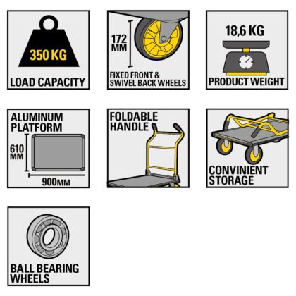 Krovinių vežimėlis Stanley PC512, 350 kg - Image 4